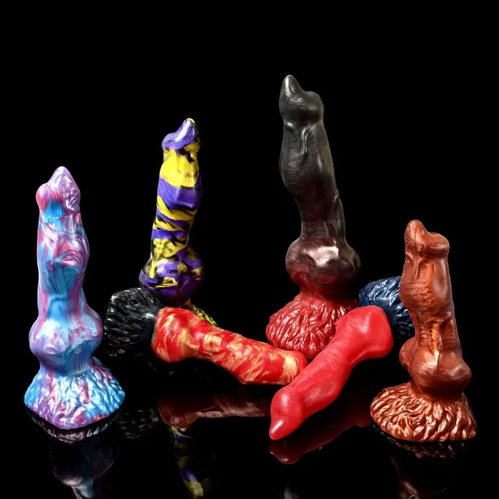 Kreature Adult Toys Male Sex Toys Premade Medium Cerberus Fade Glow White Deep Violet Extra Firm Firmness