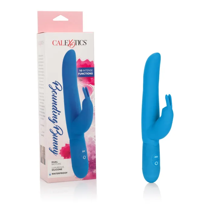 Vibrators CalExotics Posh 10Function Silicone Bounding Bunny Blue Vibrators CalExotics Posh 10Function Silicone Bounding Bunny Blue
