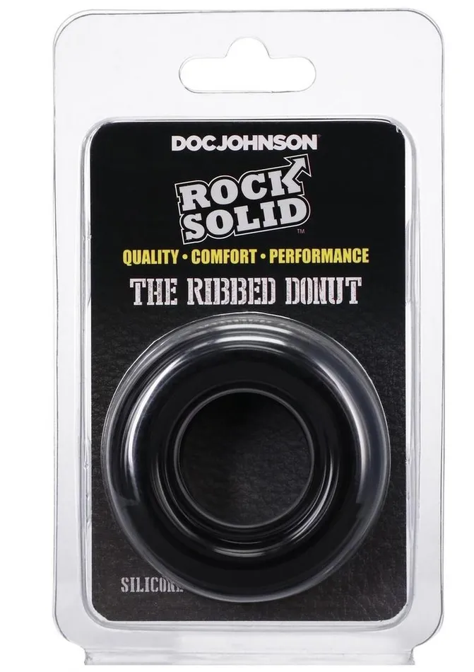 Male Sex Toys Rock Solid Ribbed Donut Silicone Cock Ring Rock Solid