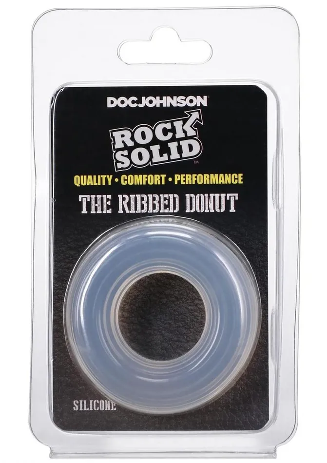 Male Sex Toys Rock Solid Ribbed Donut Silicone Cock Ring Rock Solid