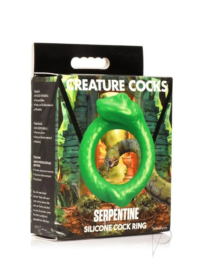 Male Sex Toys Creature Cocks Creature Cocks Serpentine Silicone Cock Ring Green