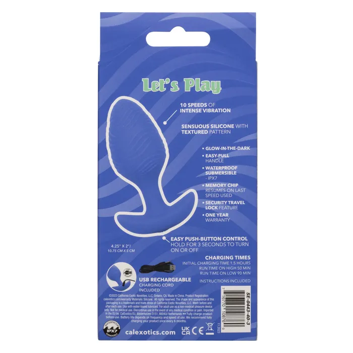 Calexotics Anal Cheeky Vibrating GlowInTheDark Large Butt Plug