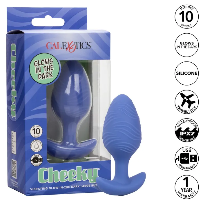 Calexotics Anal Cheeky Vibrating GlowInTheDark Large Butt Plug