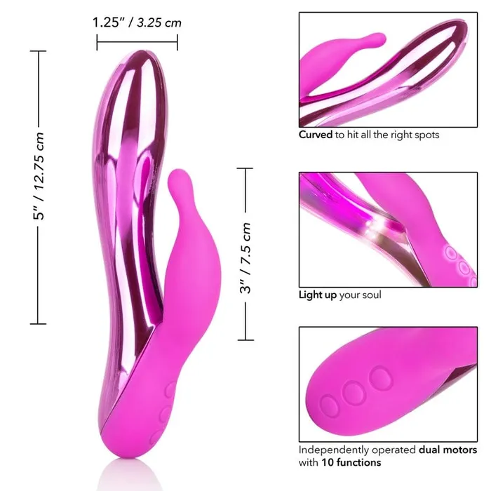 Vibrators CALEXOTICS Calexotics DazzLED Radiance Rabbit Vibe Pink